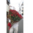 東京都台東区ふじフラワーの花　高級バラ１００本花束（赤）