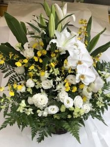 御供のアレンジメント花を台東区西浅草へお届けいたしました。｜「ふじフラワー」　（東京都台東区の花キューピット加盟店 花屋）のブログ
