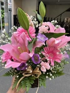 シアター上野さまへ　御公演の御祝に　御祝のアレンジメント花を配達いたしました♪｜「ふじフラワー」　（東京都台東区の花キューピット加盟店 花屋）のブログ